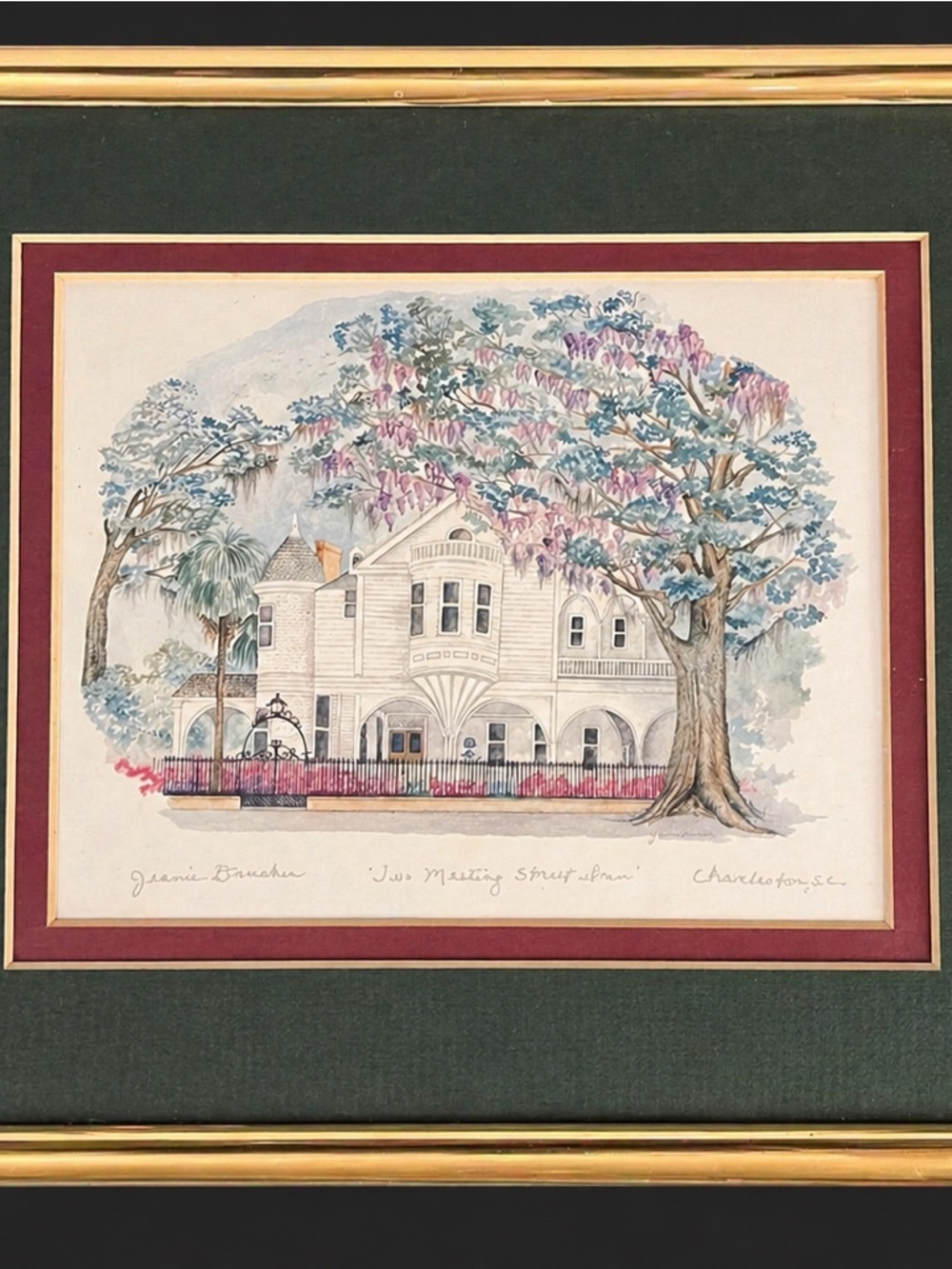 Two Meeting Street Inn watercolor by Jeanie Drucker - Charleston